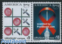 Uruguay 2000 UPAEP, Anti AIDS 2v [:], Mint NH, Health - AIDS - Health - U.P.A.E. - Disease