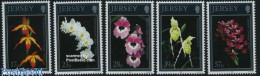 Jersey 1993 Orchids 5v, Mint NH, Nature - Flowers & Plants - Orchids - Jersey