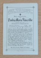 Bidprentje, Paulina Maria VANCOILLIE, °Beveren, 1843 +Rousselaere,1871 (huisvrouw Van Dominicus FIERLEFYN) - Devotion Images