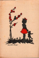 Delcampe - I3836 - Künstlerkarte Nach Scherenschnitt - Zwei Kleine Sänger - Scherenschnitt - Silhouette