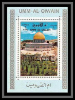 0023/ Umm Al Qiwain Deluxe Blocs ** MNH Michel N°1687 / 1692 Arabian Landscapes Mosquée Mosque Tirage Bleu - Islam