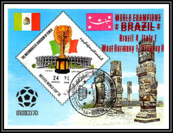 Yemen Royaume (kingdom) - 4182 Bloc N°216 Surcharge Double Overprint RR World Mexico 1970 BRAZIL WINNER Football Soccer - 1970 – Mexico