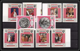 Yemen Royaume (kingdom) - 4152a N°668/677 B Pape Pope Paul 6 Jerusalem Timbres OR Gold Stamps ** Mnh Non Dentelé Imperf - Popes