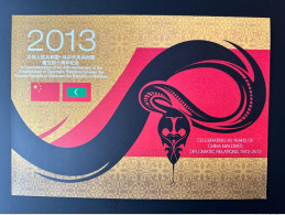 Maldives 2012 / 2013 Mi. 4837 - 4842 Folder Diplomatic Relations China Chine Tortue Turtle Poisson Fish Boat Bateau - Snakes