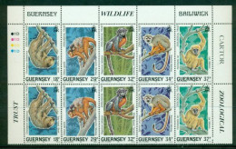 GUERNSEY 1989 Mi 465-69 Block Of Eight** Animals In Tropical Rainforests [B1718] - Other & Unclassified