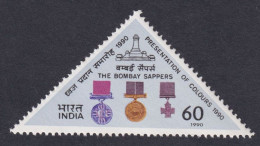 Inde India 1990 MNH Bombay Sappers, Military, Indian Army, Militaria, Triangle, Odd-Shape, Victoria Cross, Veer Chakra - Unused Stamps