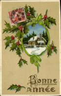 CPA Fantaisie Bonne Annee Houx - New Year