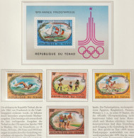 Chad 1980 Moscow Olympic Games - Souvenir Sheet + Four Stamps MNH/**. Postal Weight 40 Gramm. Please Read Sales Conditio - Summer 1980: Moscow