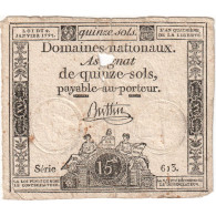 France, 15 Sols, 1792-10-24, SERIE 613, TB - Assignats