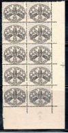 CITTÀ DEL VATICANO VATICAN VATIKAN CITY 1945 SEGNATASSE VARIETA' FONDO LITOGRAFICO SPOSTATO CENT. 20c MNH BLOCCO BLOCK - Errors & Oddities