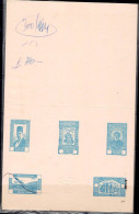 Delcampe - SYRIA 1934 TRAIN PRINT FOR 10 YEARS OF REPUBLIK BLUE COLOR PROOF MI No 367-371 MNH VF!! - Syrien
