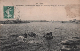 22 TREBEURDEN VUE PRISE DE LA PLAGE SUR LES ROCHERS - Trébeurden