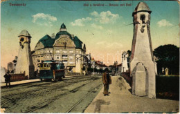 T4 Temesvár, Timisoara; Híd A Hungária Fürdővel, Villamos / Bridge, Spa, Tram (vágott / Cut) - Unclassified