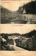 * T3 1910 Tusnádfürdő, Baile Tusnad; Alsó Vashíd A Sziklával, Vasútállomás, Gőzmozdony, Vonat. Dragomán Cég Kiadása / Ir - Unclassified