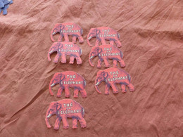 VP-3194 , Lot 7 Découpis, Publicité THE DE L'ELEPHANT, Couleur Rose - Animals