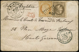 ✉ Col.géné N°9 + 13 30c Brun + 40c Orange Obl MQE St Pierre 28/8/73 Pour Toulouse, Cachet D'arrivée Au Verso Très Plaisa - Other & Unclassified