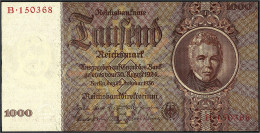 1000 Reichsmark 22.2.1936. Unterdruckbuchstabe E, Serie B. I / I- Rosenberg 177. Grabowski. DEU-212. Pick. 184. - Other & Unclassified