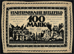 100 Mark Leinen, Sämisch 15.7.1921 „Nichts Schrecklicheres“. Mit Sämisch-farbener Borte Umrändelt, Ohne Rund-Stpl., Aber - [11] Local Banknote Issues