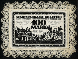 Druckprobe Zu 100 Mark 15.7.1921 „Französischer Vertragsbruch“. Auf Handtuch-Leinen Statt Auf Feinem Leinen (Schachbrett - [11] Local Banknote Issues