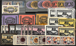 Sehr Interessante Sammlung Von Insgesamt 48 Stoffgeldscheinen, Darunter Scheine Mit Schönen Borten Und Spitzen, Goldmark - [11] Local Banknote Issues