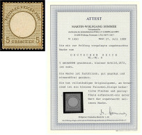 5 Gr. Kleiner Brustschild 1872, Die Marke Ist Farbfrisch, Gut Geprägt Und Einwandfrei Gezähnt. Sie Hat Vollständigen Ori - Other & Unclassified