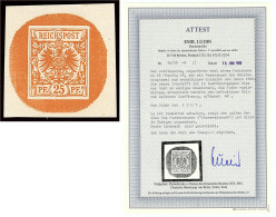 25 Pf. Krone Und Adler 1889, Ungebrauchter Probedruck (Essay) Ohne Gummi, Farbfrisch. Fotoattest Ludin BPP >einwandfr - Other & Unclassified
