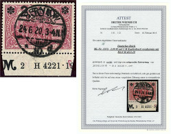 2.50 Auf 2 M. Freimarke (Kupferdruck) 1920, Traumhaft Gestempelt, Farbe ,,b", Unterrand Mit HAN-Nummer, Farbfrisch, Sehr - Other & Unclassified