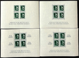 Hitler-Blöcke 1937, Vier Blöcke In Postfrischer Erhaltung. Mi. 965,-€ Michel Block 7-9, 11. - Other & Unclassified