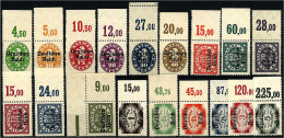 5 Pf. - 5 M. Dienstmarken 1920, Kompletter Oberrandsatz In Postfrischer Erhaltung. Mi. 360,-€ Michel 34 P OR - 51 P RR. - Officials
