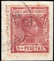 Elobey/Annobón - Edi O 49 - 1907 - Alfonso XIII - 5 Pts. - Fragmento - Elobey, Annobon & Corisco