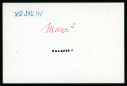 Delcampe - 1900-05 Arms 5c Die Proof Of The Value Tablet With Manuscript "Maurs" In Red Ink Above, In Black On Glazed Card (92x60mm - Mauritius (...-1967)