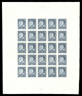 Delcampe - 1902c. Bradbury Wilkinson & Co. Engraved Sheetlet Of 25 Dummy Stamps In Indigo, On Un Watermarked Plain Paper With A Hea - Ungebraucht