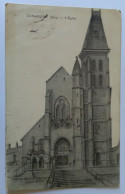 Delcampe - CPA 60 CLERMONT L'Eglise TB PLAN EDIFICE RELIGIEUX TAMPON MILITAIRE HOPITAL AUXILIAIRE N° 15 A CLERMONT GUERRE 14 18 - Clermont