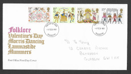 British 1981 Folklore FDC- Mint Condition Post Office Issue - 1981-1990 Decimal Issues