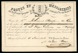 Delcampe - 1843, Seltener Postschein Für Einen Wertbrief Von 140 Franks, Ausgestellt In La Chaux-de-Fonds Von Der Neuenburger Kanto - ...-1845 Prefilatelia