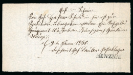 Delcampe - 1850, Not-Postschein Von Menznau Nach Russwil, Schwarzer Stabstempel « MENZNAU » Auf Dem Schein. Da Menznau Noch Keine F - ...-1845 Prefilatelia
