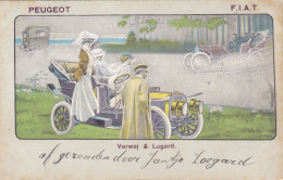 919/ Getekende Kaart, Verwej & Lugard. Peugeot, F.I.A.T , 1905 - Werbepostkarten