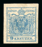 Austria Österreich 1850 9Kr M III Hellblau - Unused Stamps