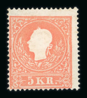 Austria Österreich 1859 5Kr Hellrot Type II - Unused Stamps