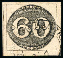 1843 Bull's Eyes 60r Early Impression On Thick Yellowish Paper Used - Used Stamps