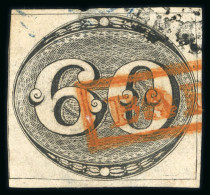 Baependy (MG): 1843 Bulls Eye 60r. Used Part Red Framed Hs - Used Stamps