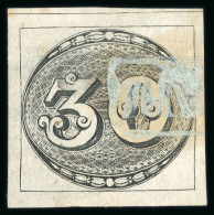 Capivari: 1843 Bull's Eyes 30r Intermediate Impression Used Bluish White Cancel - Used Stamps