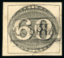 Cunha: 1843 Bull's Eyes 60r Used Full Handstamp - Used Stamps