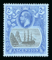 1924 Script 2/- Grey-black And Blue Mint With The 'Torn Flag' Variety - Ascension