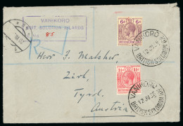 Delcampe - British Solomon Islands 1936 Registered Cover To Austria - Isole Salomone (...-1978)