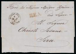 1857 (6.11) Entire Folded Letter From Alexandria To Syra, Bearing The Type II-1 Postmark ALEXANDRIA (TOYPKIA) 6.NOEM.57 - Prephilately