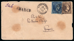 1879 (13.3) Registered Cover From Alexandria To Greece Via Kerkyra, Corfu, Franked 1879 20 Lep Blue And 30 Lep Brown - Prephilately