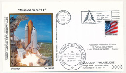 Delcampe - USA - 4 Env. Commémo. "Mission STS-111 Ph. PERRIN" - Affr Timbres USA Cachets Divers + CPM + Div - Nordamerika