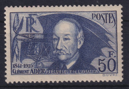Frankreich 1938 Clément Ader 50Fr. Dunkelblau Mi.-Nr. 425b  Ungebraucht * - Autres & Non Classés