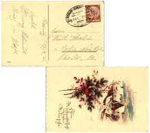 3pf Hindenburg 1935 Berlin-Sassnitz (Hafen) Bahnpost Zug 14 PPC (Christmas Greetings Snowy Village Scene) To Berlin. - Covers & Documents